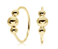 Gold Plated Tripple Silver Balls Hoop Earring HO-1573-GP